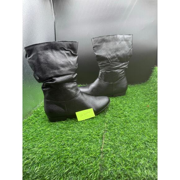 Faux Leather - Black -Slouch Boots-Size 10W - Picture 10 of 10